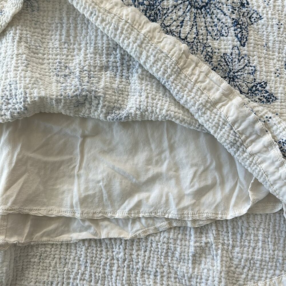 Free People Pinwheel Open Back Swing Mini Dress Blue & White Floral XS‎ Lined - Picture 3 of 6
